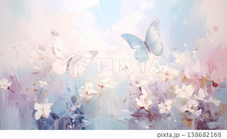 colorful butterfly on watercolor painting background 138682168