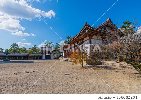 ユネスコ世界遺産　奈良県斑鳩の里　国宝法隆寺　聖徳太子 138682201
