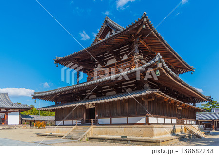 ユネスコ世界遺産　奈良県斑鳩の里　国宝法隆寺　聖徳太子 138682238