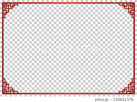 Chinese-style red decorative frame 138682376