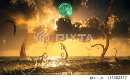 moon in night sky moon in night sky 138682587