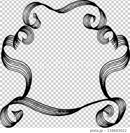 Antique-style hand-painted frame with a rake-like finish, black. Antique-style hand-painted frame with a rake-like finish, black. 138683022