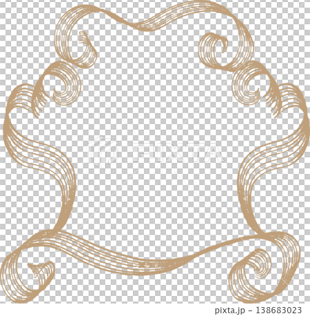 Antique-style hand-painted frame with a rake-like finish, gold. 138683023