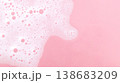 White soap foam bubbles on pink background, skincare cleansing and hygiene concept 138683209