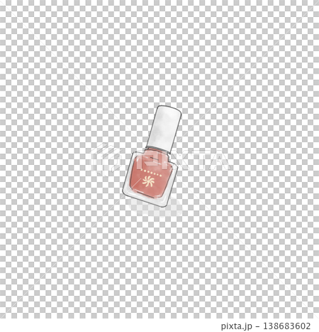 マニキュアポリッシュのイラスト　メイク用品のシンプル手描き素材 138683602