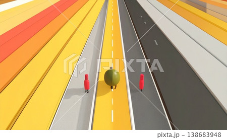 abstract escalator in perspective abstract escalator in perspective 138683948
