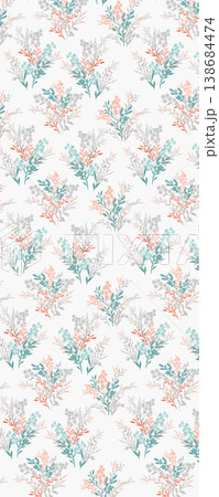 Collection of elegant soft focus watercolor floral and foliage seamless patterns 138684474