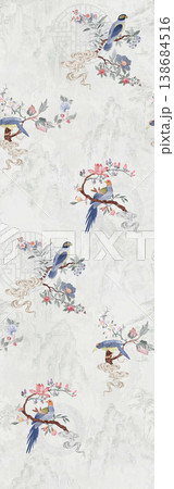 Collection of elegant soft focus watercolor floral and foliage seamless patterns 138684516