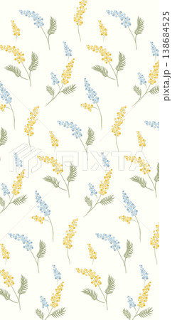 Collection of elegant soft focus watercolor floral and foliage seamless patterns 138684525