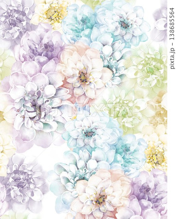 Collection of elegant vintage nature inspired seamless patterns with soft muted tones 138685564