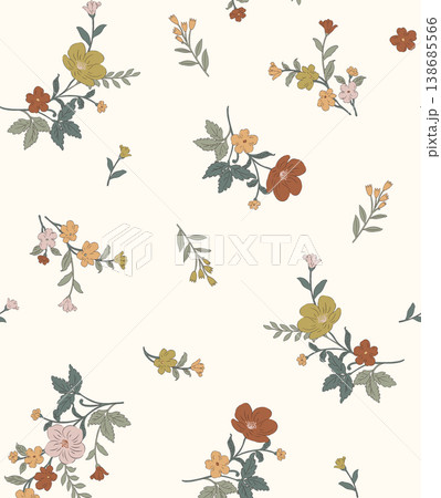 Collection of elegant vintage nature inspired seamless patterns with soft muted tones Collection of elegant vintage nature inspired seamless patterns with soft muted tones 138685566