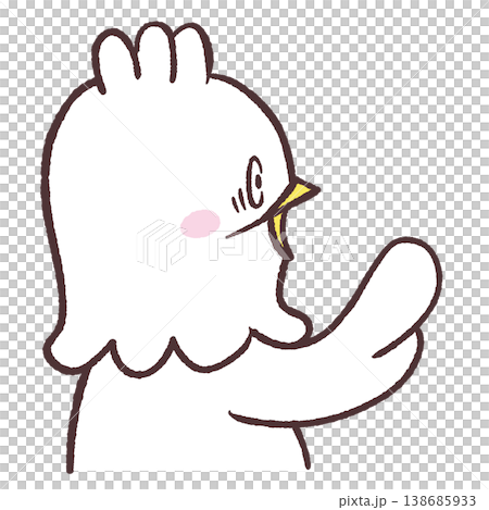 Illustration of a surprised white bird 138685933