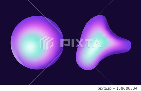 Soft glowing orbs float in deep purple space Soft glowing orbs float in deep purple space 138686534