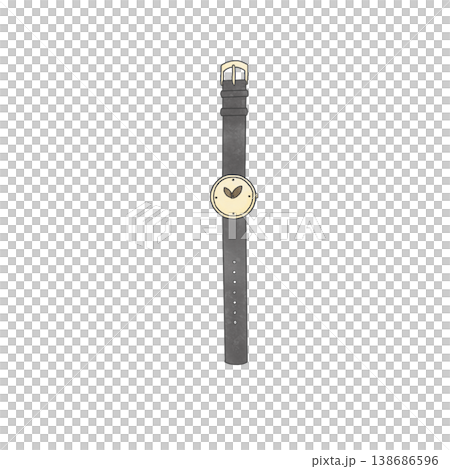Wristwatch illustration, women's fashion accessory, simple hand-drawn material, white background 138686596