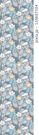 Collection of elegant traditional Chinese ink wash floral and landscape seamless patterns Collection of elegant traditional Chinese ink wash floral and landscape seamless patterns 138687384
