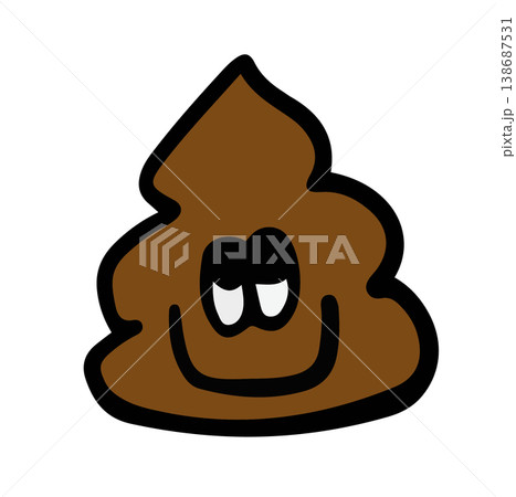 Hand drawn happy dog poop cartoon for playtime, animal decoration, sign, shape, cartoon, paw friend, pet shop, vet, character, comic, mascot, adopt and rescue dog, shelter, foster home, doll, home Hand drawn happy dog poop cartoon for playtime, animal decoration, sign, shape, cartoon, paw friend, pet shop, vet, character, comic, mascot, adopt and rescue dog, shelter, foster home, doll, home 138687531