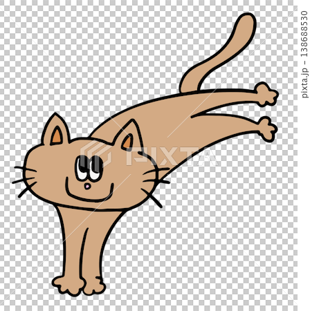 Hand drawn illustrations of cat stretching for decoration, kitten cartoon, characters, comic, mascot, stickers, tattoo, pet shop, vet, animal, home decor, house, yard, playtime, brooch, pin, icon Hand drawn illustrations of cat stretching for decoration, kitten cartoon, characters, comic, mascot, stickers, tattoo, pet shop, vet, animal, home decor, house, yard, playtime, brooch, pin, icon 138688530