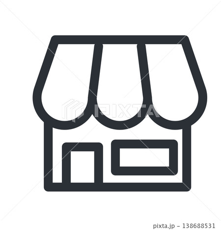 ショップ・店舗のシンプルな線画アイコン素材 138688531