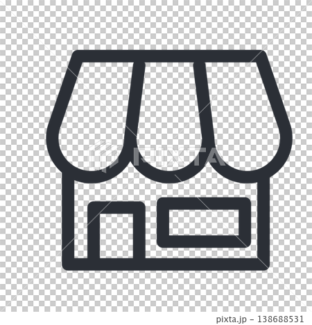 ショップ・店舗のシンプルな線画アイコン素材 138688531