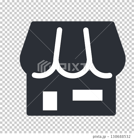 ショップ・店舗のシンプルなモノクロアイコン素材 138688532