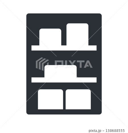 在庫棚を表すシンプルなモノクロアイコン素材 138688555
