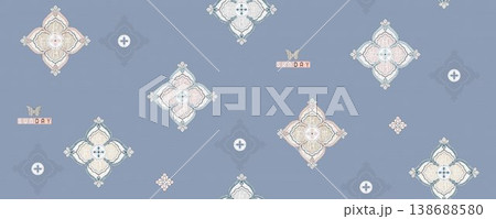 Collection of elegant vintage floral and toile de jouy seamless patterns with muted tones 138688580