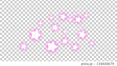A cute star that glows pink, against a white background. 138688679