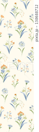 Collection of vibrant bohemian and delicate floral seamless patterns with diverse color palettes 138688712