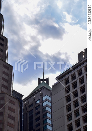 Exterior of modern architecture, modern city building. Modern architecture abstract background, building abstract. 138688930