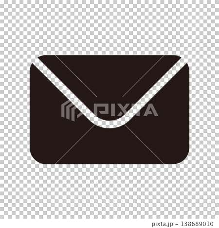 Black simple email icon Black simple email icon 138689010