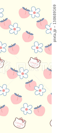 Collection of cute kawaii baby animal and nursery seamless patterns with soft pastel tones 138689169