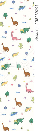Collection of cute kawaii baby animal and nursery seamless patterns with soft pastel tones 138689203