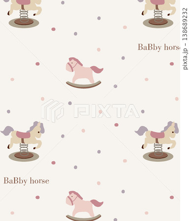 Collection of cute kawaii baby animal and nursery seamless patterns with soft pastel tones 138689232