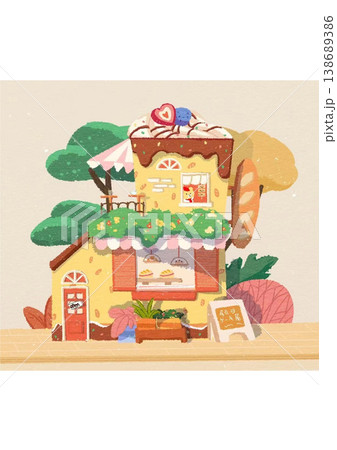 Collection of cute whimsical animal and winter nursery illustrations with soft pastel tones 138689386