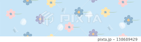 Collection of cute whimsical animal and winter nursery illustrations with soft pastel tones 138689429