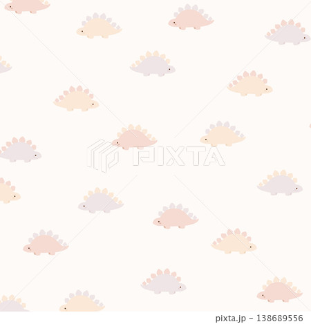 Collection of cute vintage baby animal seamless patterns with soft pastel tones 138689556