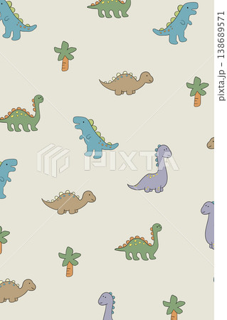 Collection of cute vintage baby animal seamless patterns with soft pastel tones Collection of cute vintage baby animal seamless patterns with soft pastel tones 138689571