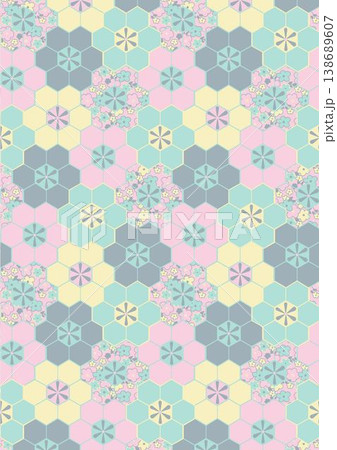 Collection of delicate vintage botanical seamless patterns with soft muted tones 138689607