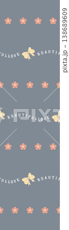 Collection of delicate vintage botanical seamless patterns with soft muted tones 138689609