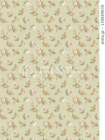 Collection of delicate vintage botanical seamless patterns with soft muted tones 138689638
