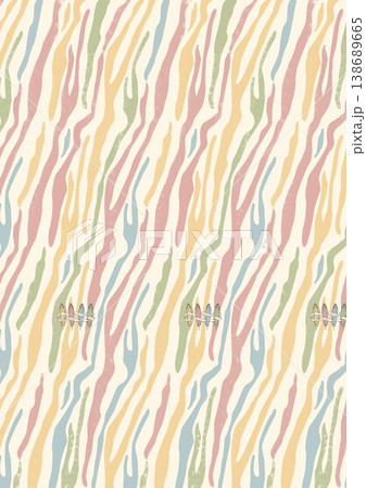Collection of delicate vintage botanical seamless patterns with soft muted tones 138689665