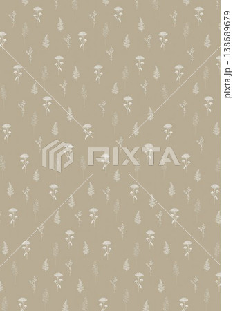 Collection of delicate vintage botanical seamless patterns with soft muted tones 138689679