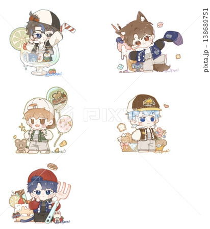 Collection of elegant vintage floral and leaf seamless patterns with soft muted tones 138689751