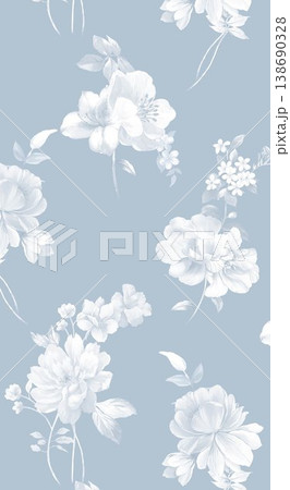 Collection of elegant vintage floral and toile de jouy seamless patterns with muted tones Collection of elegant vintage floral and toile de jouy seamless patterns with muted tones 138690328