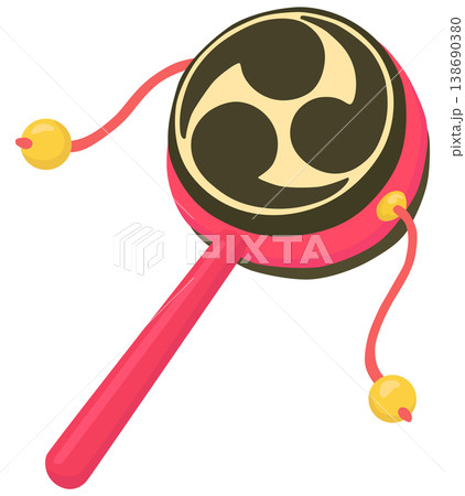 でんでん太鼓のイラスト	ベクター素材 138690380