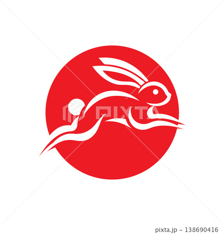 Rabbit Animal Logo Clean Outline Rabbit Animal Logo Clean Outline 138690416