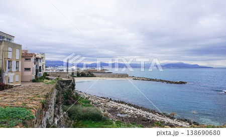 A typical, picturesque Antibes, France, on the south coastal Cote d'Azur along the Mediterranean Sea. A typical, picturesque Antibes, France, on the south coastal Cote d'Azur along the Mediterranean Sea. 138690680