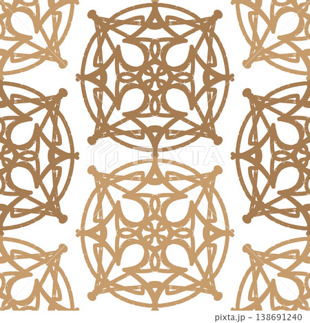vector seamless pattern with mandala shape 138691240
