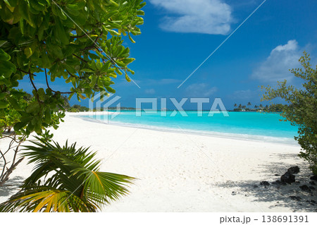 Sea beach. Tropical Maldives island with white sandy beach and sea. Sea beach. Tropical Maldives island with white sandy beach and sea. 138691391