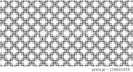 Geometric diamond pattern with halftone dots creates modern minimal background. Vector rhombus grid design perfect for fabric, wallpaper, or premium print projects. Geometric diamond pattern with halftone dots creates modern minimal background. Vector rhombus grid design perfect for fabric, wallpaper, or premium print projects. 138691959